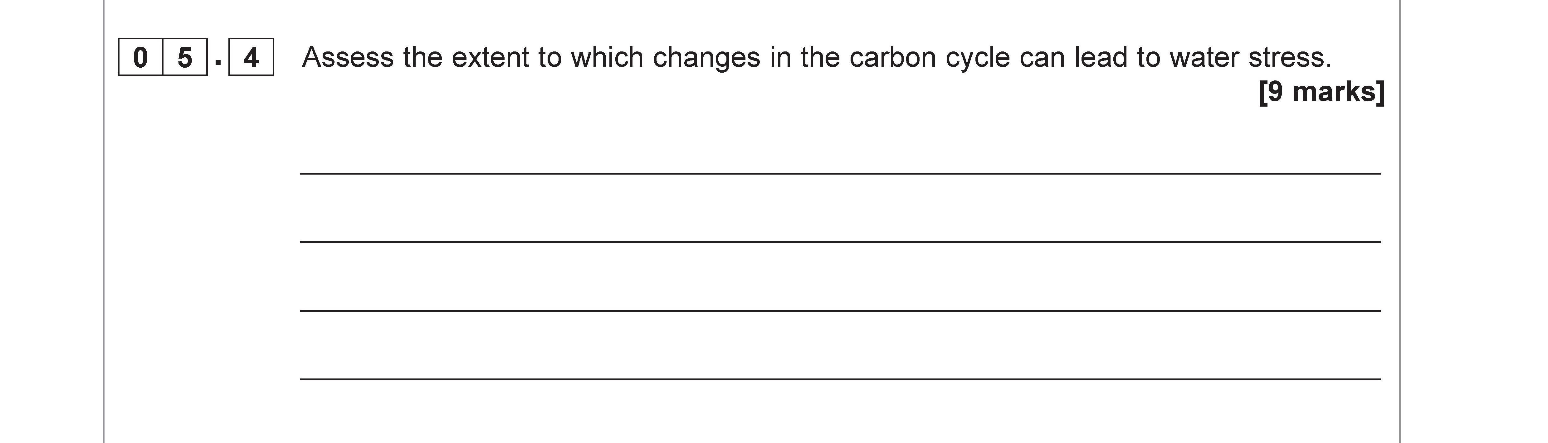 Assess-the-extent-to-which-changes-in-the-carbon-cycle-can-lead-to-water-stress-AQA-A-Level Geography-Question 5-2022-Paper 2.png